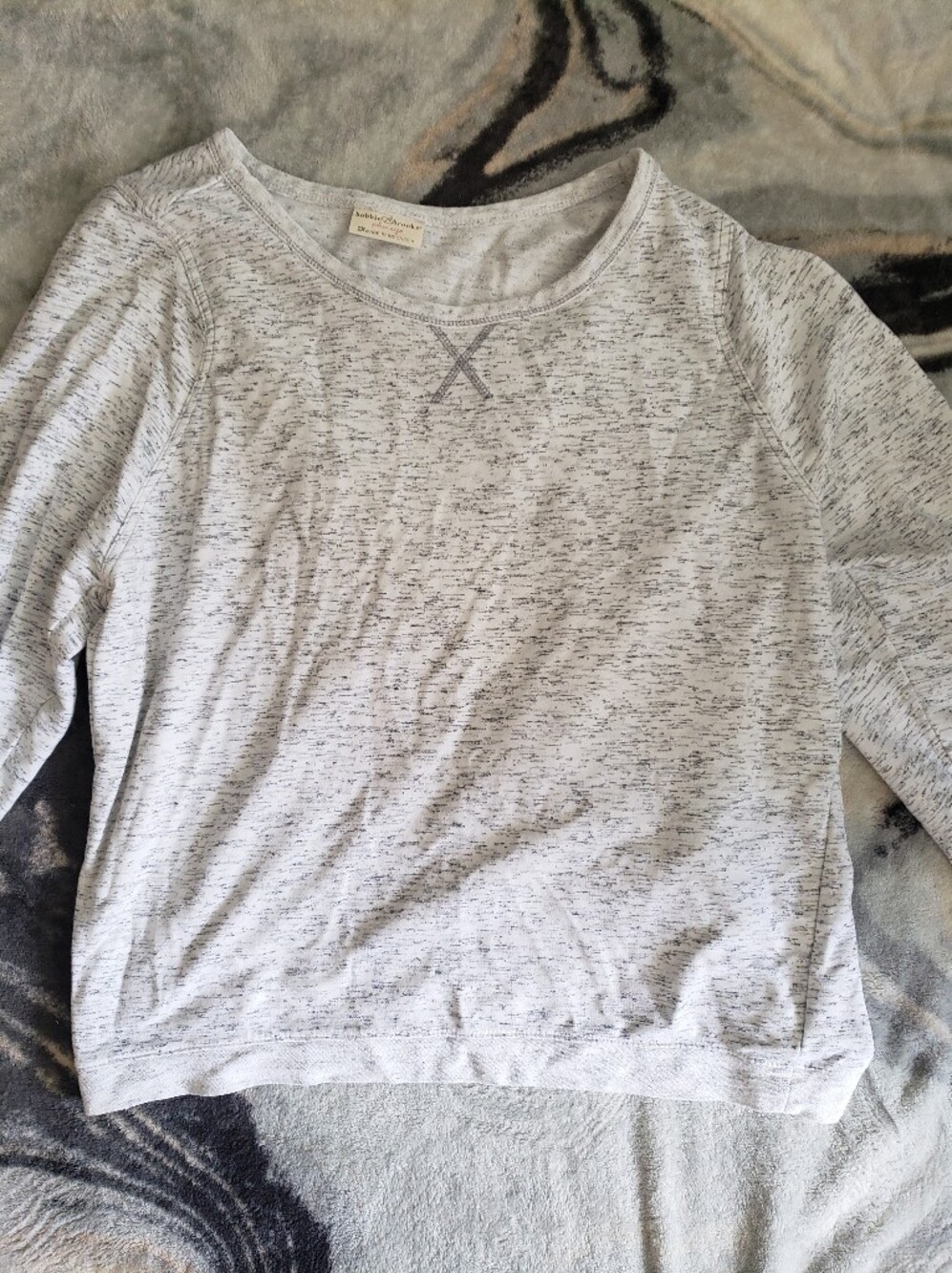 Bobbie Brooks Heathered Light Gray Pullover Sweatshirt 2X